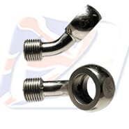 M10 45° BANJO, STAINLESS