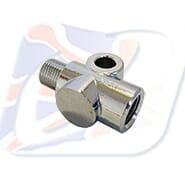 1/8 BSP INLINE CONNECTOR M10x1.0, CHROME