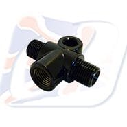 FEMALE M10x1.0 CONVEX T-PIECE, BLACK